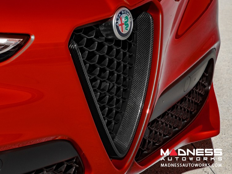 Alfa Romeo Giulia Front V Shield Grill Frame - Carbon Fiber